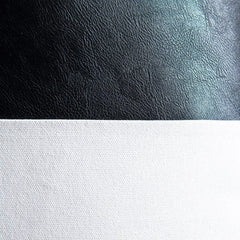 Modern Black Faux Leather & Cotton Throw Pillow Cover