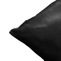Genuine Black Lambskin Leather Pillow Covers (14x14)