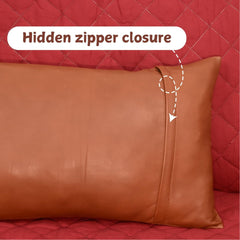 Genuine Lambskin Leather Decorative Throw Pillow Cover (14x22 Inch)