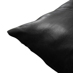 Genuine Black Lambskin Leather Pillow Covers (14x14)