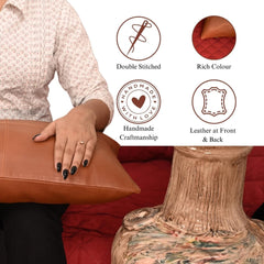 Genuine Lambskin Leather Decorative Throw Pillow Cover (14x22 Inch)