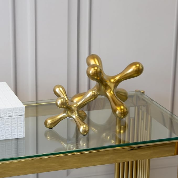 Gold Stainless Steel Table Decoration Ornament (2 Pcs Set)