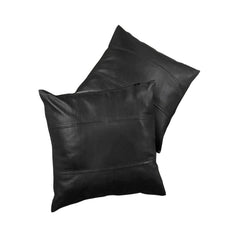 Genuine Black Lambskin Leather Pillow Covers (14x14)
