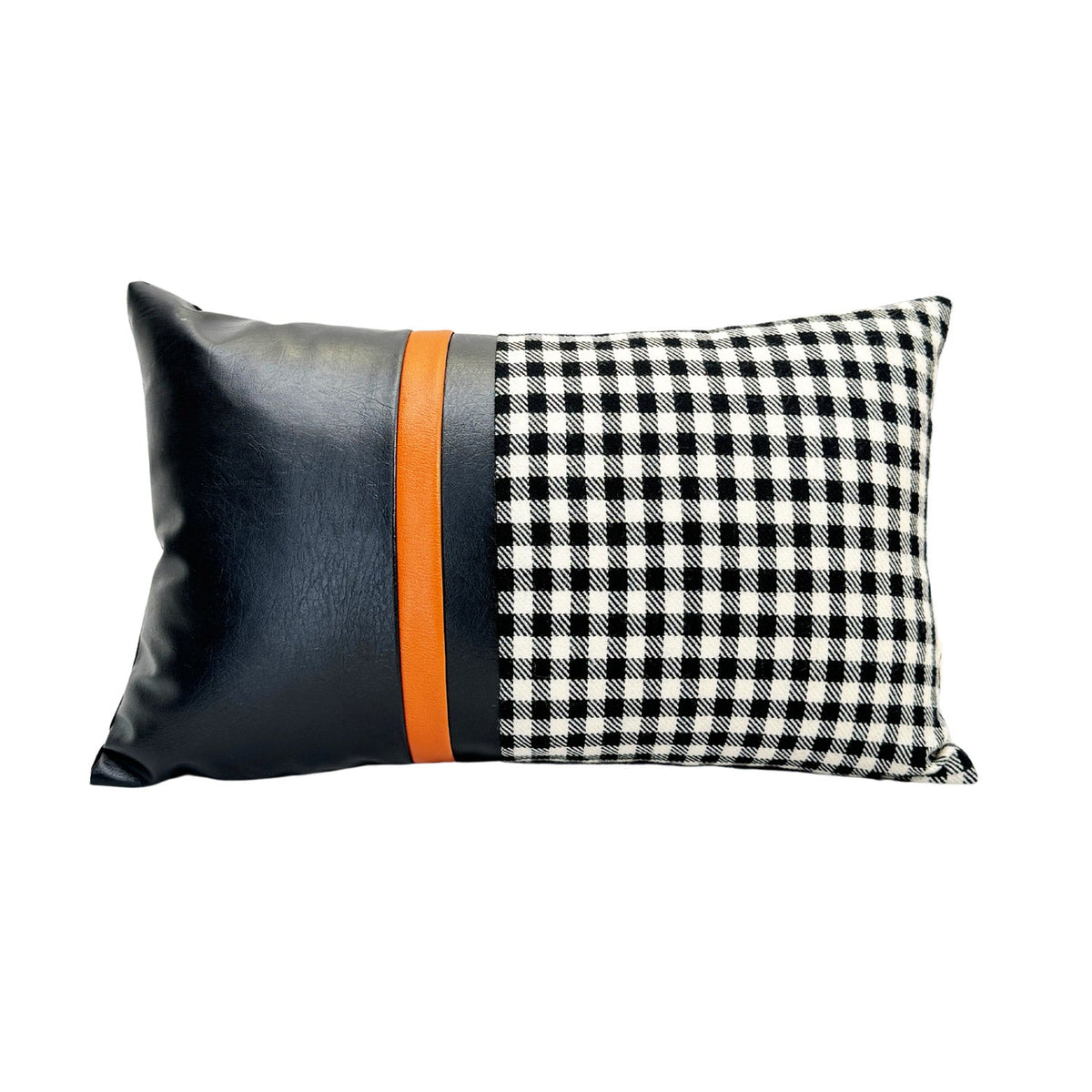Checkered Panel Leather Lumbar