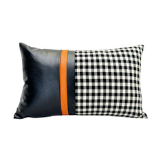 Checkered Panel Leather Lumbar