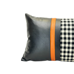 Checkered Panel Leather Lumbar