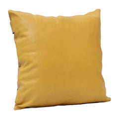 Luxury Hand Stitched Yellow Weave Pillow Cushion Cover - 20" x 20" Full Grain Cow Leather (A+ Grade)