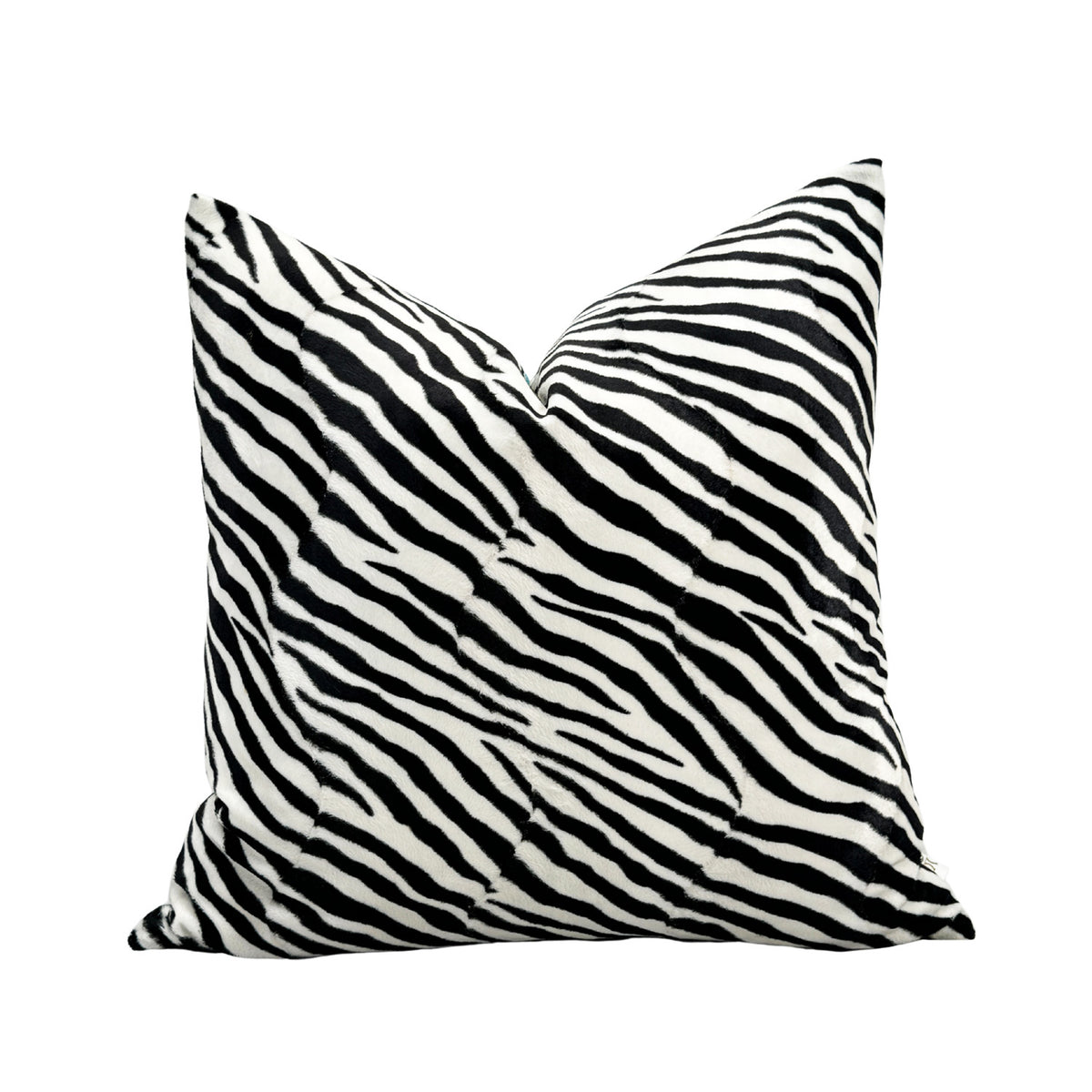 Zebra Pop Aqua Throw Pillow