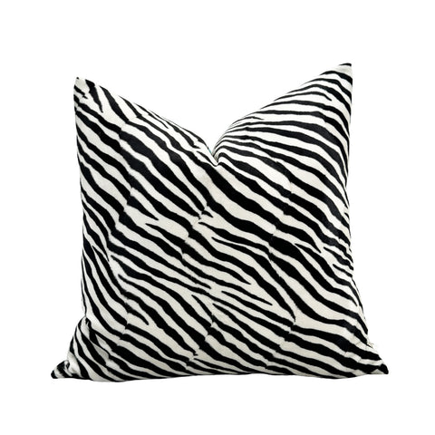 Zebra Pop Aqua Throw Pillow