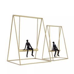 Modern Gold metal crafts ornaments home room decoration creative abstract figures figurine resin statue office decoration gifts