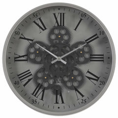 NEW Baron US Navy Grey Metal Moving Gears Wall Clock,