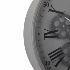 NEW Baron US Navy Grey Metal Moving Gears Wall Clock,