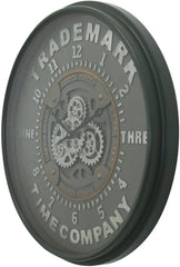 Yosemite Home Trademark 32" D Black Clock with Open Moving Gears
