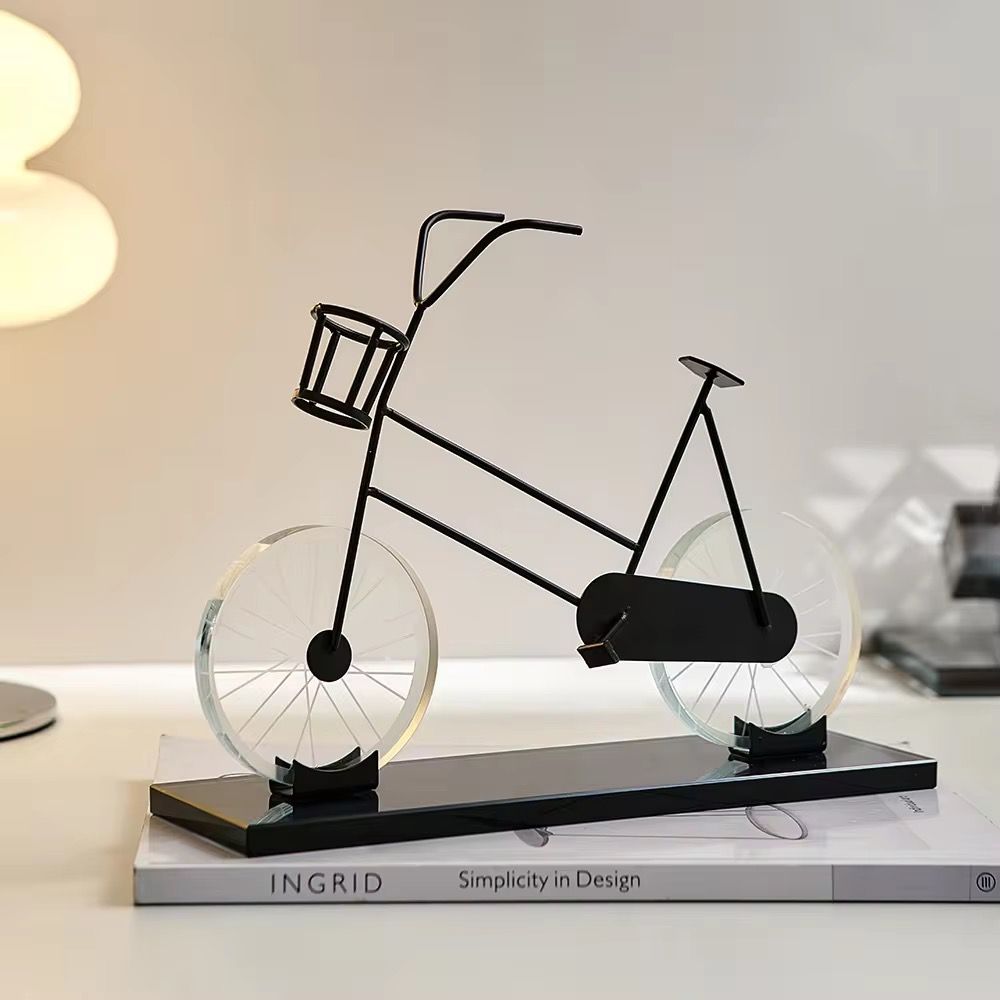 Modern Crystal Bicycle Table Decor