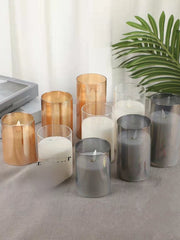 Glass Flameless Flickering LED Pillar Candles