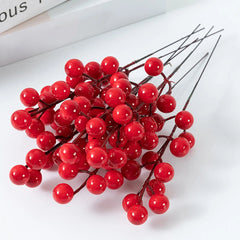 Realistic Red Berry Stems for Decor