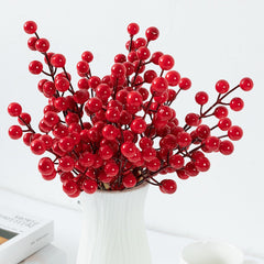Realistic Red Berry Stems for Decor
