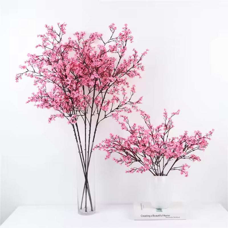 Artificial Gypsophila Flowers White Baby’s Breath Long Bouquet for Home & Wedding Decor
